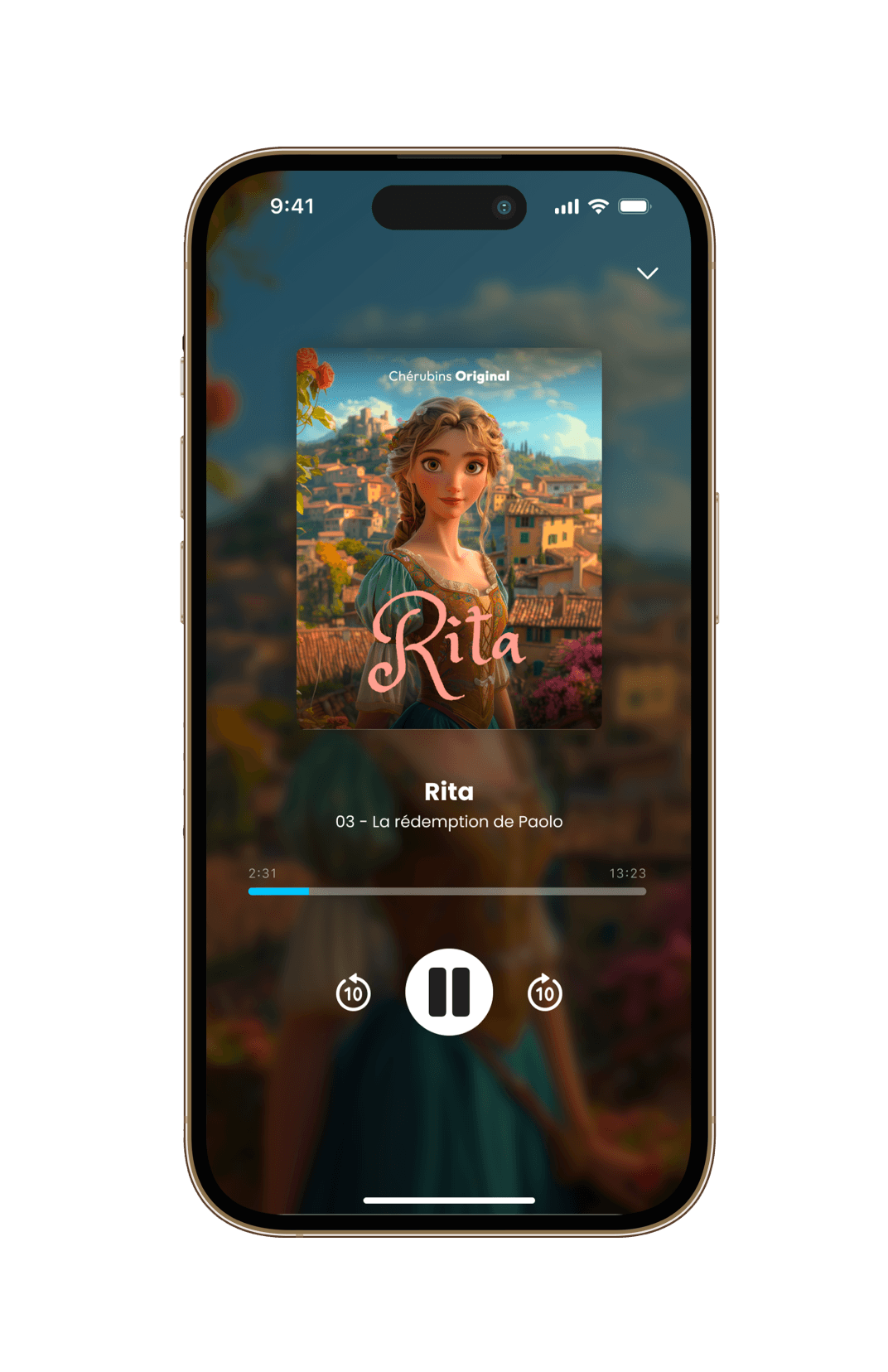 Téléphone avec l'app Rita